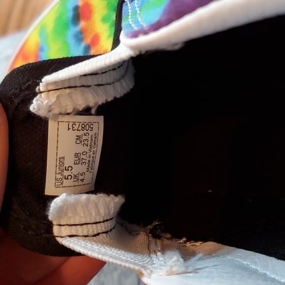 Vans Slip-On Rainbow Tie Dye Skate Shoes Y 5.5 NWT - Picture 7 of 10